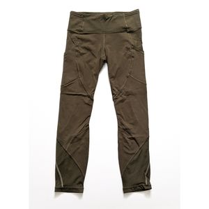 Lululemon Outrun Mesh Tights - Military Green